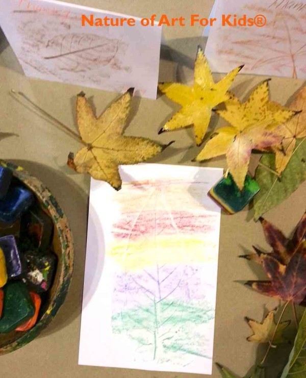 Thanksgiving Leaf Crayon Rubbing Cards Activity