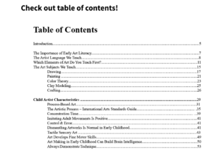 table of contents early childhood book